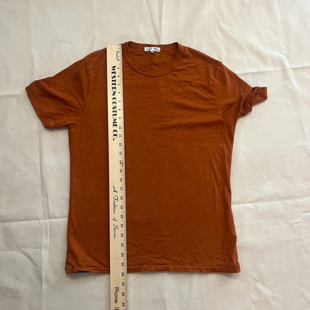 Alex Mill | The Standard T-Shirt In Slub Cotton - Burnt Orange / Sz S - Picture 10 of 11